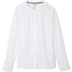 French Toast Little Girls' Long Sleeve Peter Pan Collar Blouse, White
