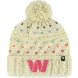 '47 Girls Youth Cream Washington Commanders Sprinkles Cuffed Knit Hat with Pom