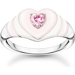 Thomas Sabo Ring heart with pink stones silver pink TR2435-041-9-54