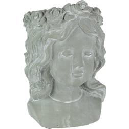 A&B Home A&B Home Whitewashed Gray Concrete Flower Girl Mount Head Planter 9.25 X