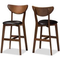 Baxton Studio Set of Eline Mid Bar Stool 2pcs