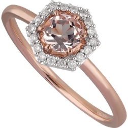 Gemondo Halo Engagement Ring - Rose Gold/Pink/Transparent