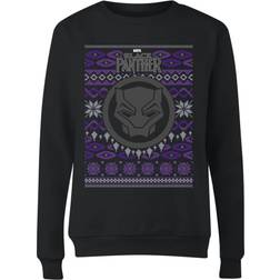 Marvel Avengers Black Panther Women's Christmas Jumper Black