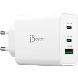 j5create JUP3365E-EN 65W GaN 3-ports USB-C -oplader EU