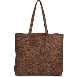 Pieces Alex Large Tote Bag in Leopard Print Suede