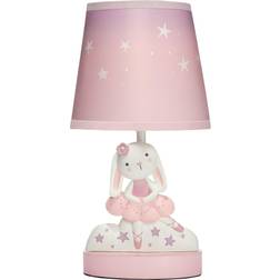 Bedtime Originals Tiny Dancer Bunny & Stars Pink Nursery Lamp with Shade & Bulb Night Light