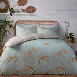 Fusion Giraffe Print Care Duvet Cover Blue