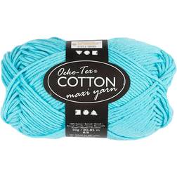 Creativ Company Cotton Yarn, no. 8/8, L: 80-85 m, turquoise, 50 g/ 1 ball