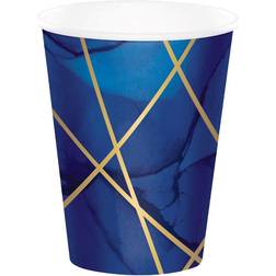 8PK (8) 355ML NAVY AND GOLD PAPER CUPS
