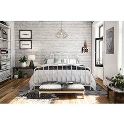 Novogratz Bushwick White Metal Bed 5ft