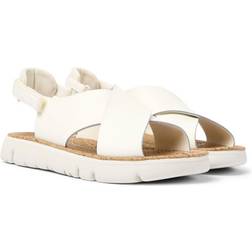 Camper Oruga Sandals For Women White, 8, Smooth Leather/Cotton Fabric