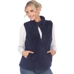 White Mark Women Zip-Up Sherpa Vest