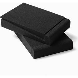 SS5 Studio Monitor Isolation Pads, High-Density Acoustic Foam Tilted Tabletop & Desktop Speaker Stands for Midsize Bookshelf Computer Speakers