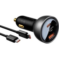 Baseus Biloplader Digital Display PD3.1 Dual Cast Car Charger 140W