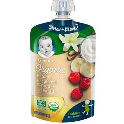 Gerber Organic Toddler Baby Food Pouch Banana Raspberry & Yogurt with Vanilla