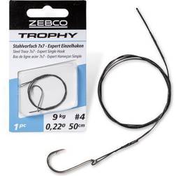 Zebco Trpohy Expert Single Eyed Hook 12kg Black 60 cm