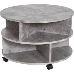 Homcom 2 Tier Side End Cement Grey Coffee Table