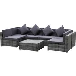 OutSunny 860-212GY Outdoor Lounge Set, 1 Table incl. 6 Sofas