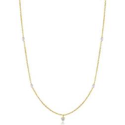 Ania Haie 14ct Gold Pearl And White Sapphire Necklace NAU003-01YG