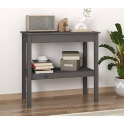 vidaXL Grey, 80 Pine Console Table