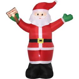 OutSunny Inflatable Christmas Santa Claus Holds Light Sign of Blessings led Figurine