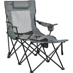 OutSunny Outdoor Lounge Chair with Adjustable Backrest Grey