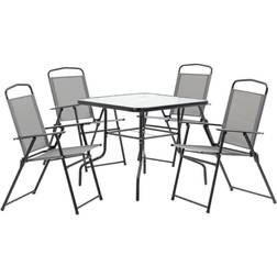 OutSunny 84B-697GY Patio Dining Set, 1 Table incl. 4 Chairs