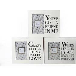 The Home Fusion Company Crazy White & Gold Wooden Box Picture 6 4 Cut Out Words Text Photo Frame