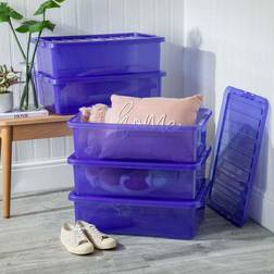 Wham Crystal Set of 5 Underbed & Lids, 32L Storage Box