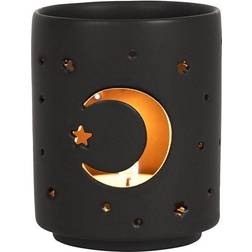 Something Different Small Black Mystical Moon Cut Out Candle Holder 7cm