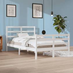 vidaXL white, 120 Pine Bed Frame Bed