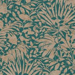 A.S. Creation Battle of Style Foliage Green Copper Wallpaper 38831-1