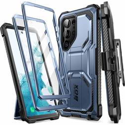 i-Blason Armorbox Series Designed for Samsung Galaxy S23Ultra 5G (2023 Release) Full-Body Rugged Holster Bumper Case with Built-in Screen