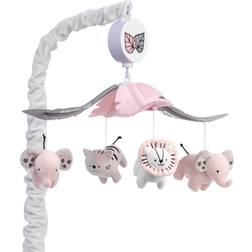 Lambs & Ivy Happy Jungle Musical Baby Crib Mobile Safari Animals Soother Toy