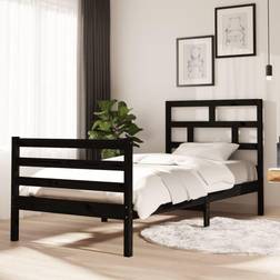 vidaXL black, 90 Solid Pine Bed Frame Bed Base