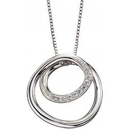 Fiorelli Womens Sterling Silver & Cz Spiral Pendant Necklace