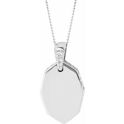 Fiorelli Elongated Octagon Tag Zirconia Bale Edge Pendant P5259