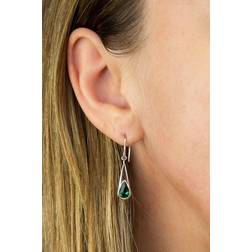 Fiorelli Sterling Silver & Gold Plate Green Preciosa Crystal Teardrop Earrings