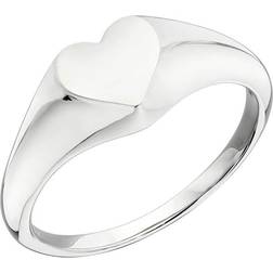 Fiorelli Womens Recycled Sterling Silver Heart Signet Ring