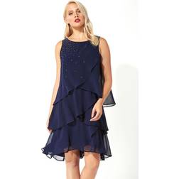 Roman Embellished Frill Swing Dress