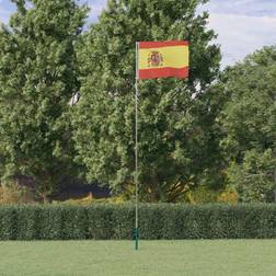 vidaXL Spanien flag og flagstang