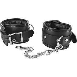 XR Brands Strict Locking Padded Wrist Cuffs Black