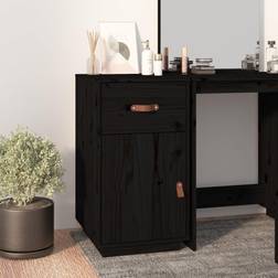 vidaXL Desk Black Storage Cabinet