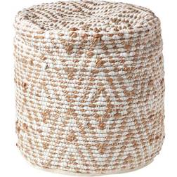 Homescapes Sierra Diamond Pattern Hemp Pouffe