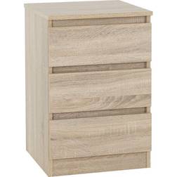 SECONIQUE Malvern 3 Drawer Bedside Table