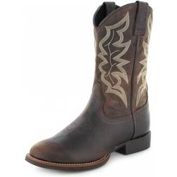 Justin Mens Stampede Round Toe Brown Boots 9D