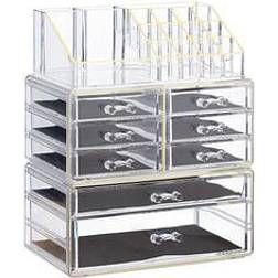 Relaxdays Make-Up-Organizer transparent/gold