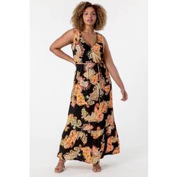 Roman Curve Paisley Print Maxi Dress - Orange