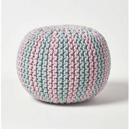 Homescapes Pastel Blue & Pouffe