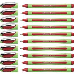 Schneider Xpress Premium Fineliner, 0.8 mm Porous Point, Light Green Barrel, Red Ink, Box of 10 Pens (190002)